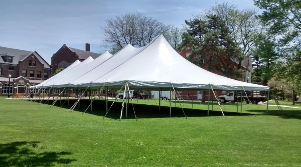 2015 College graduation reception tent at Grinnell College