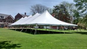 2015 College graduation reception tent at Grinnell College full