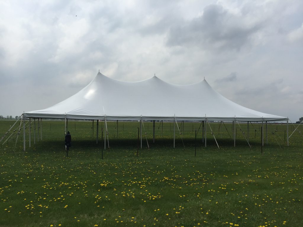 Large rope and pole event tent at 2015 quad city airshow