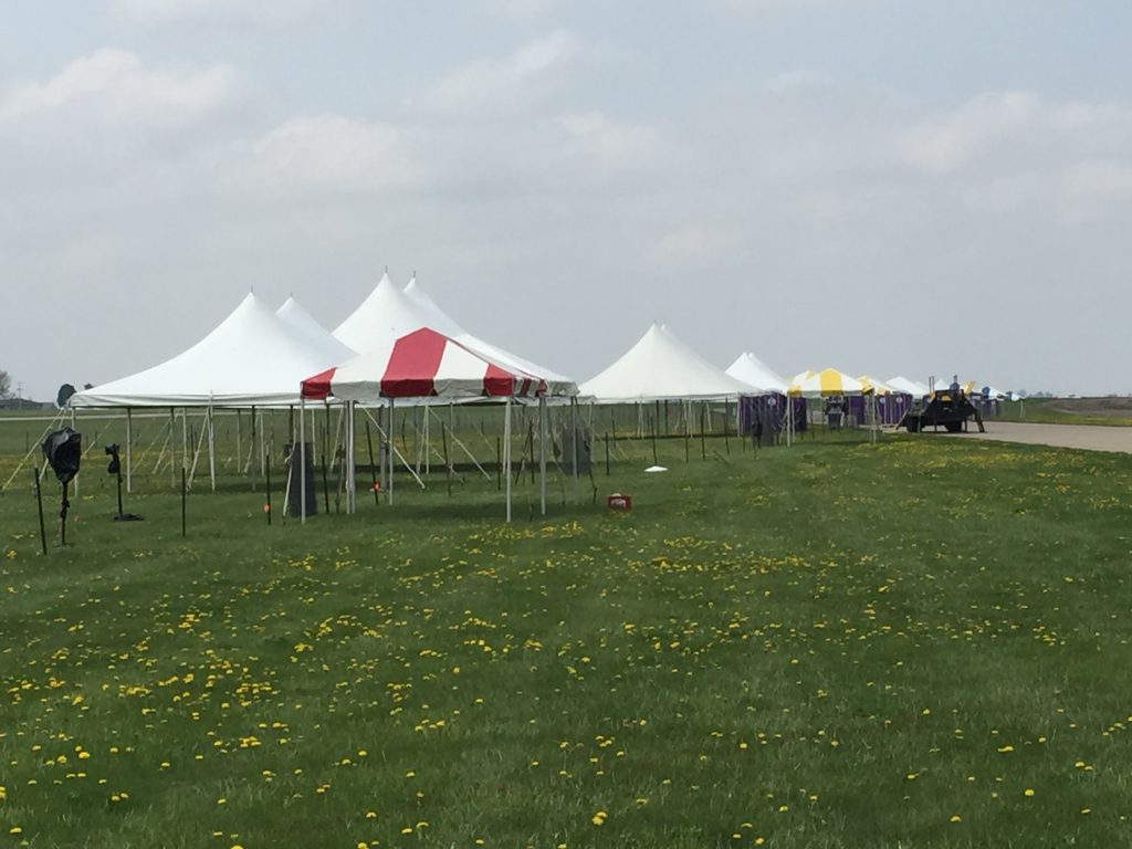 Line of frame and Rope and Pole tents at 2015 quad city airshow