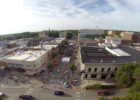 Aerial view of Block Party