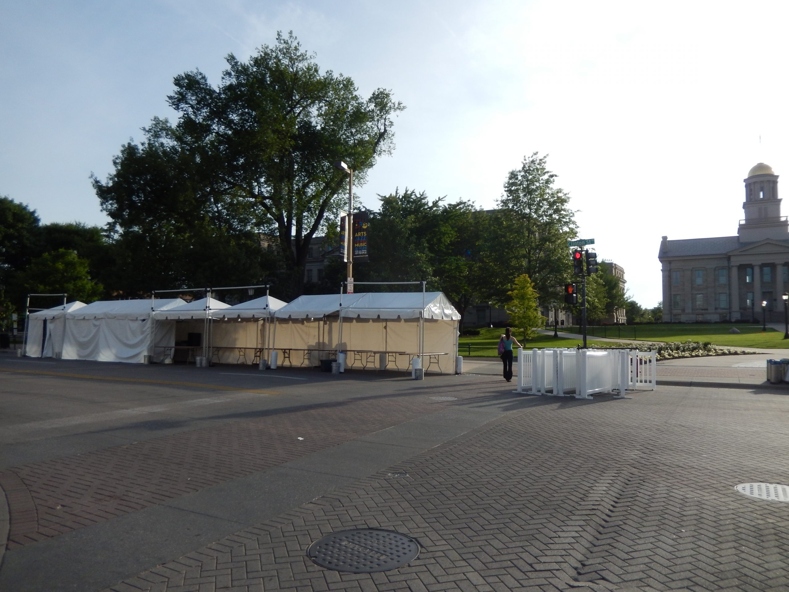 Tents with Old Capital Museum in the background