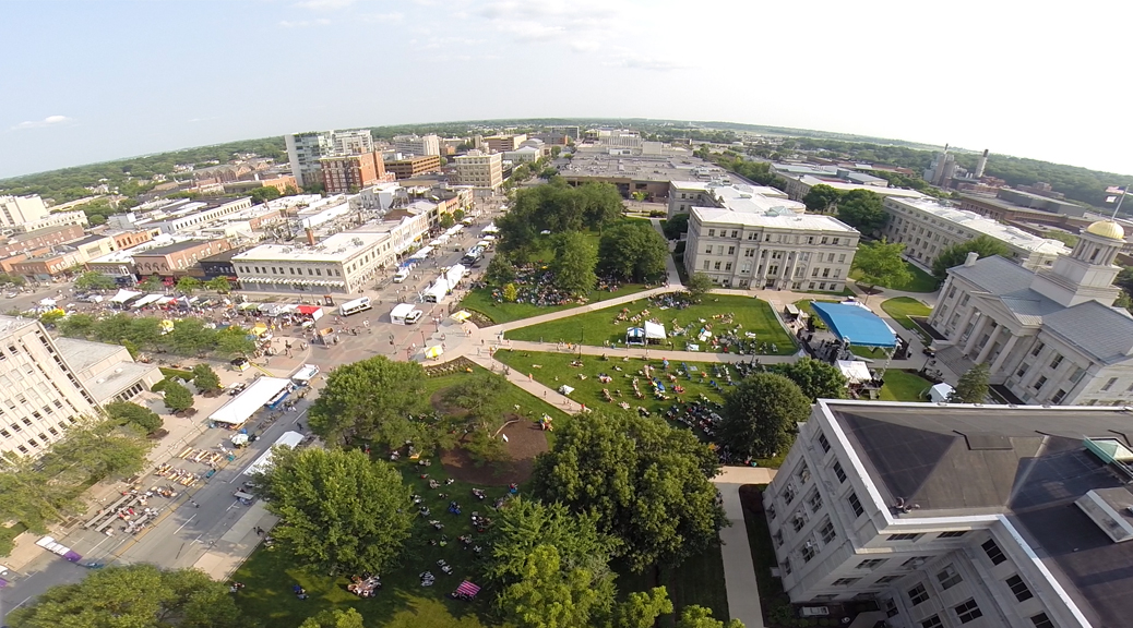 Aerial view of Iowa City Jazz Festival