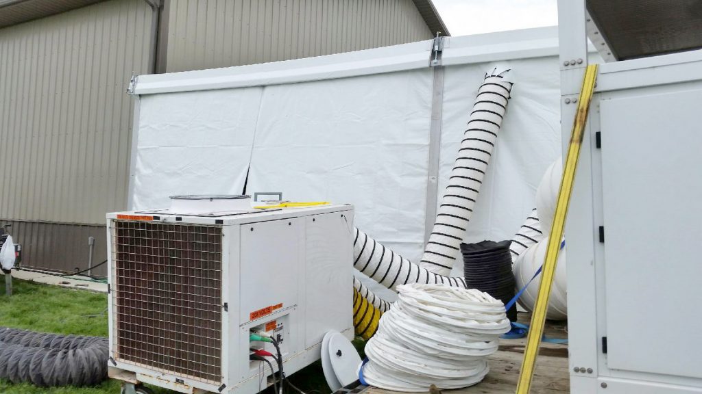 Air Conditioning unit outside of wedding tent