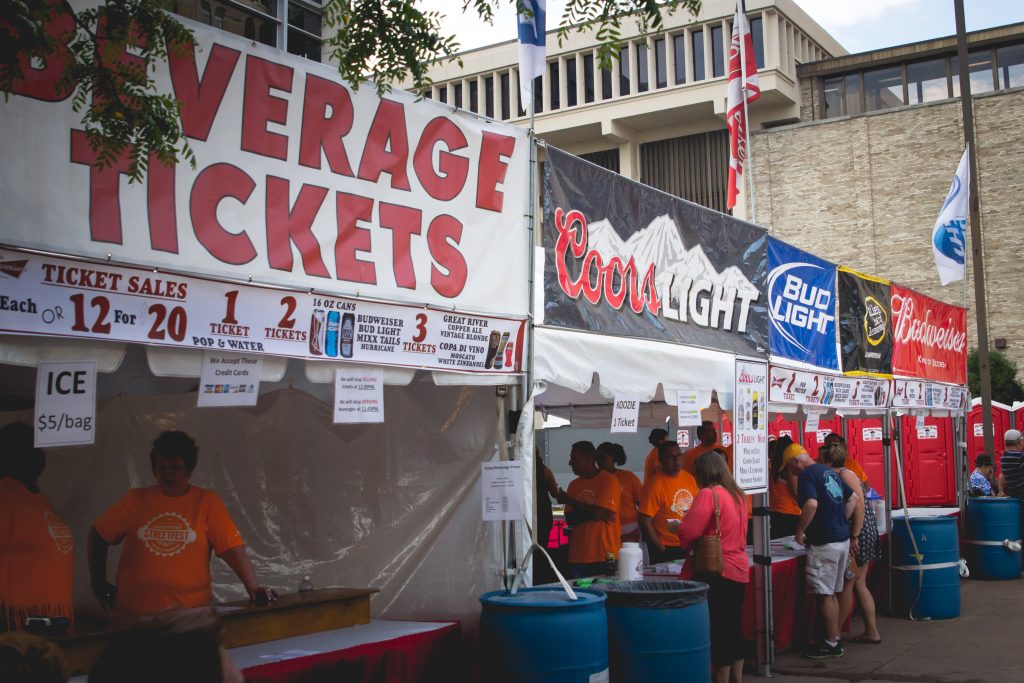 Beer venders at 2015 Street Fest in Downtown Davenport