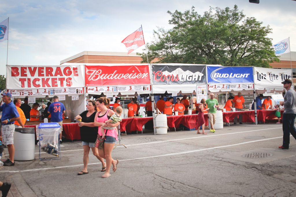 Beer venders at 2015 Street Fest in Downtown Davenport, Iowa