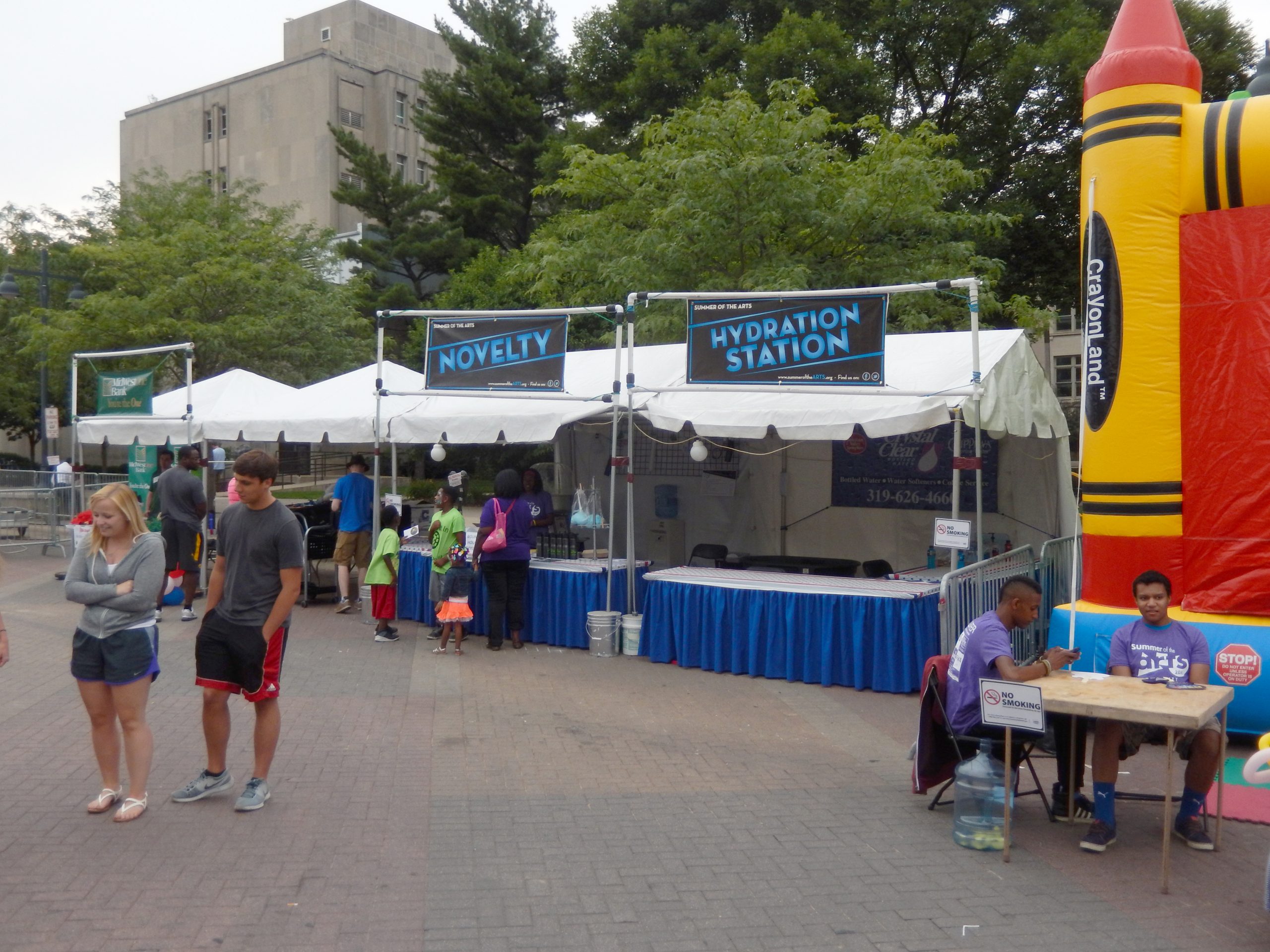 Booths at kids area at Iowa City Jazz Fest 2015