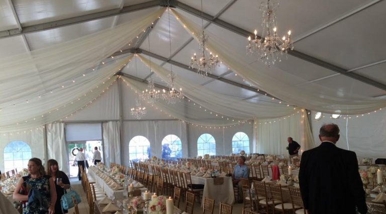 Wedding tent with air conditioning unit for Jaymie McGrath & Anthony Hobson