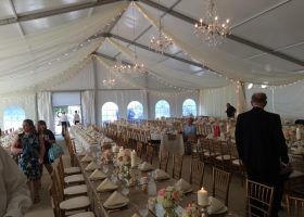 Clearspan wedding tent with Air conditioning unit