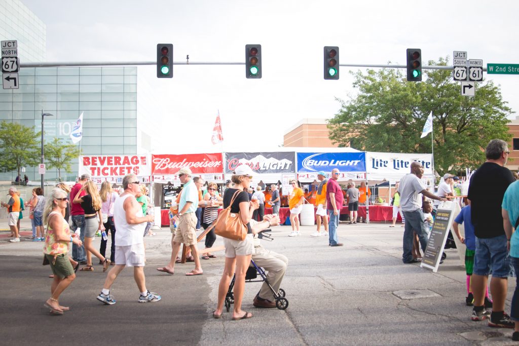 Downtown Davenport during the 2015 Bix Street Fest