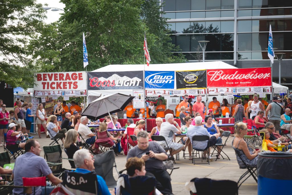 Large crowd at the 2015 Bix Street Fest in Downtown Davenport, Iowa