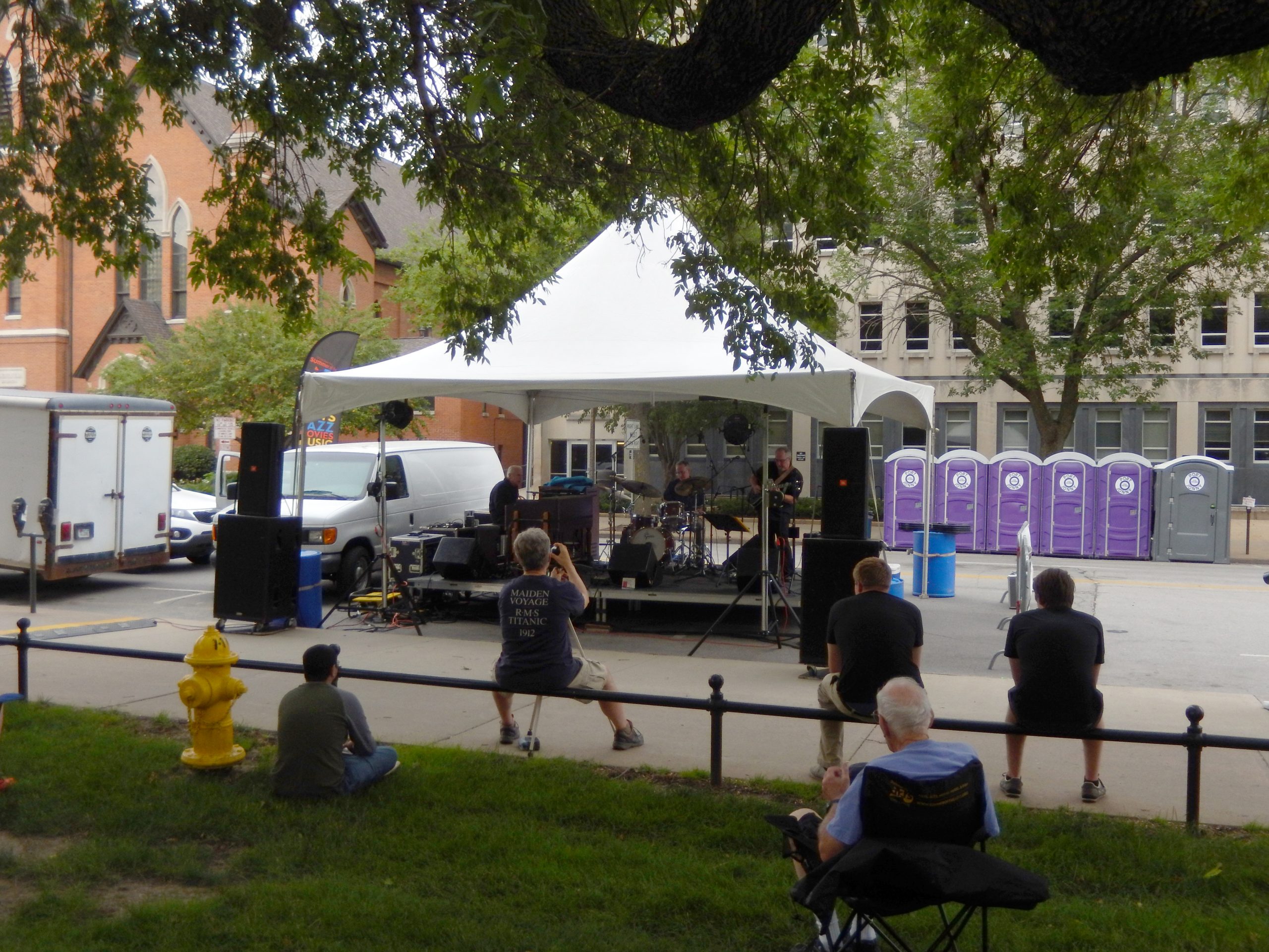 Local Stage with tent at the Iowa City Jazz Fest 2015 a