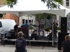 Local Stage with tent at the Iowa City Jazz Fest 2015