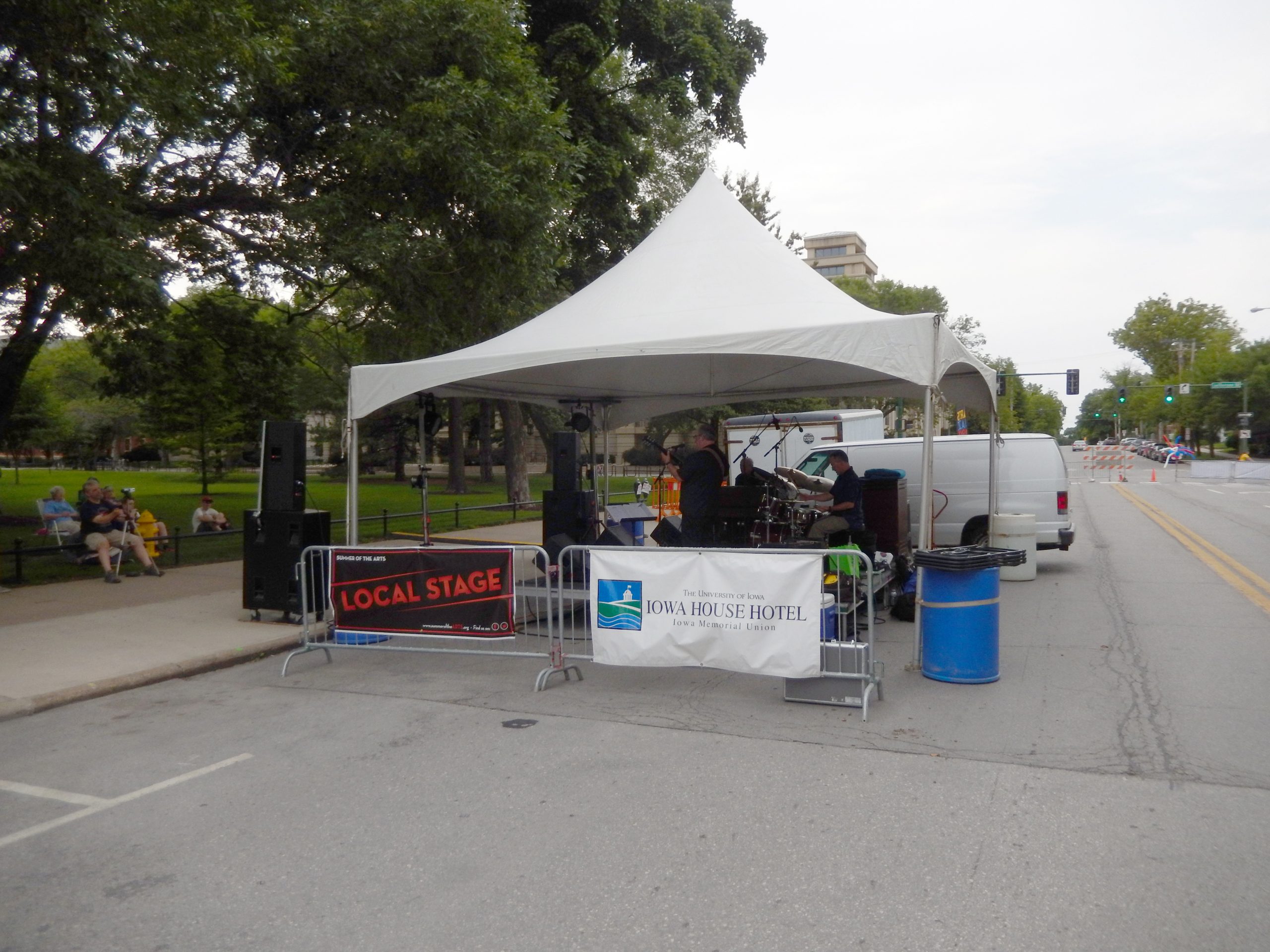 Local Stage with tent at the Iowa City Jazz Fest 2015