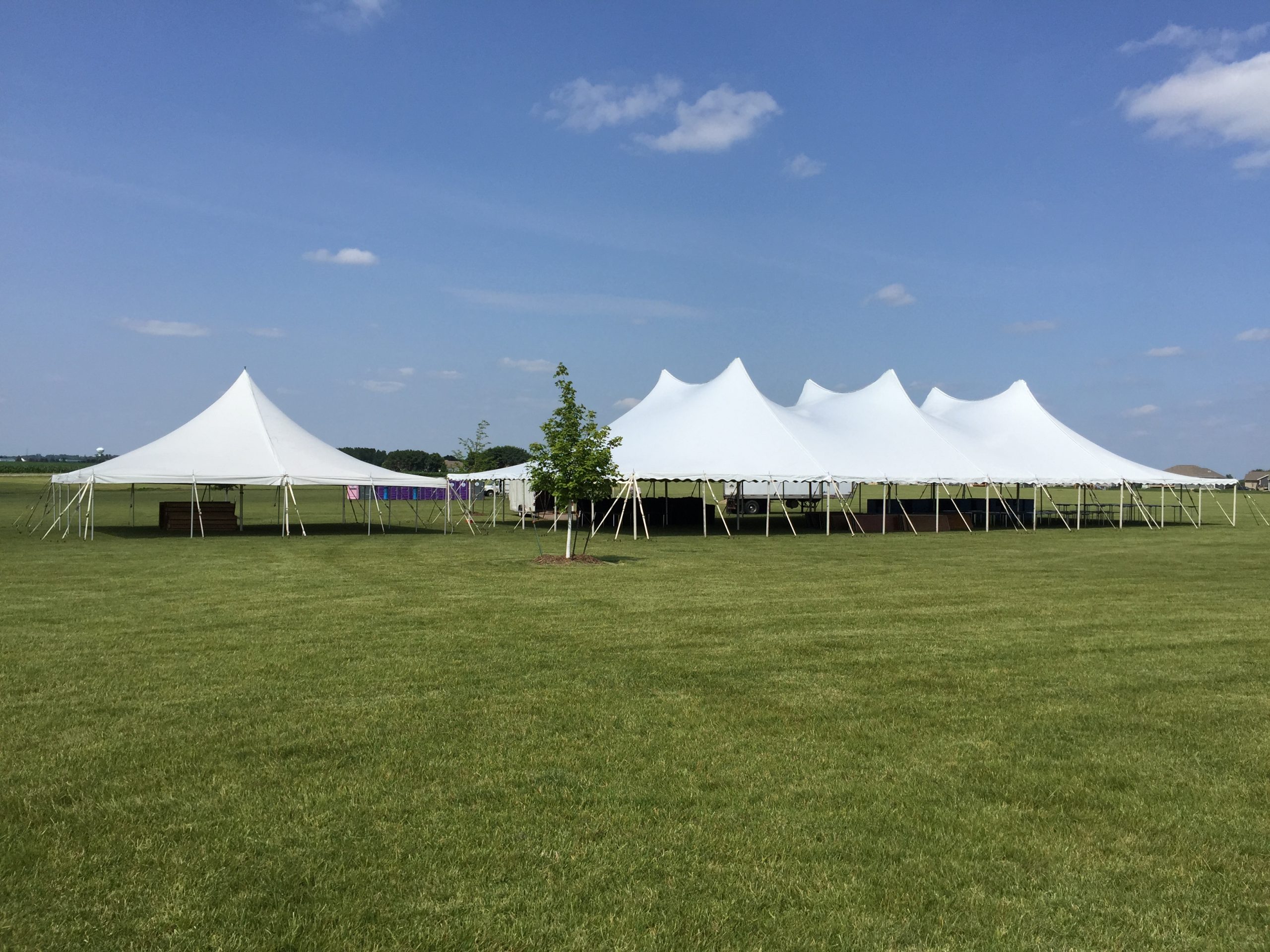 Multiple tents setup for outdoor festival