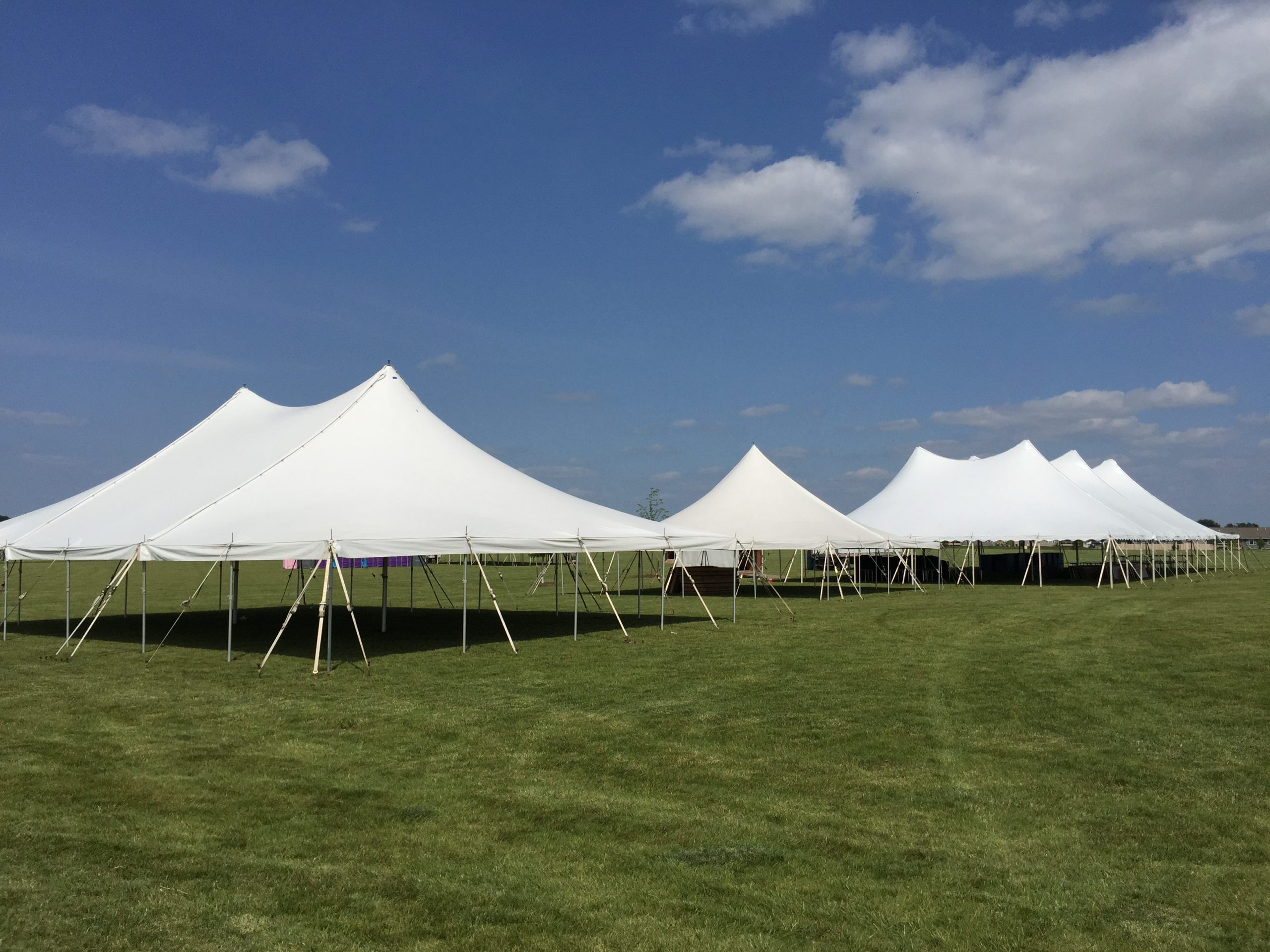 Rope and Pole tents set-up for outdoor festival