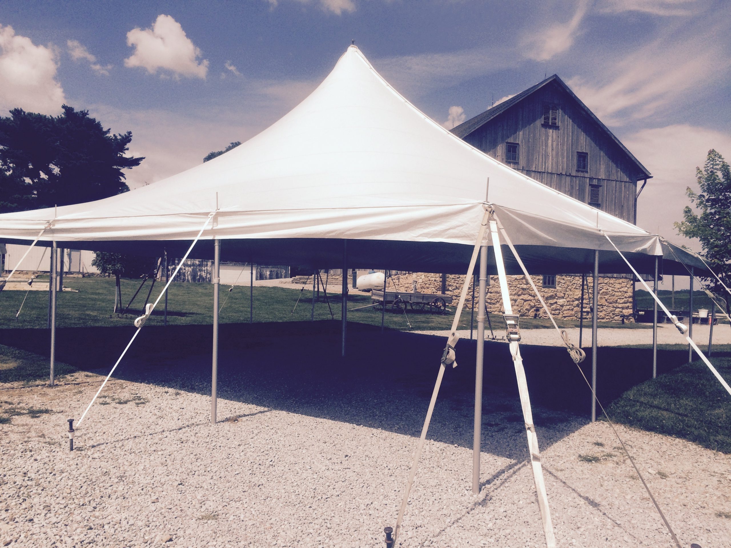 Tents at Sutliff Cider Company by the barn