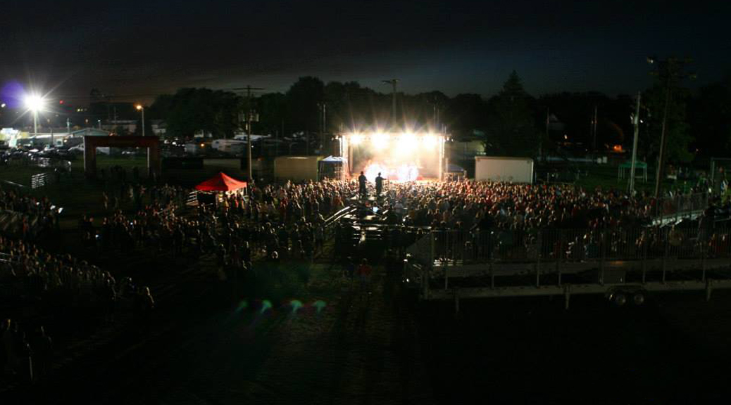 Bleachers at concert at 2015 Bremer County Fair in Waverly Iowa