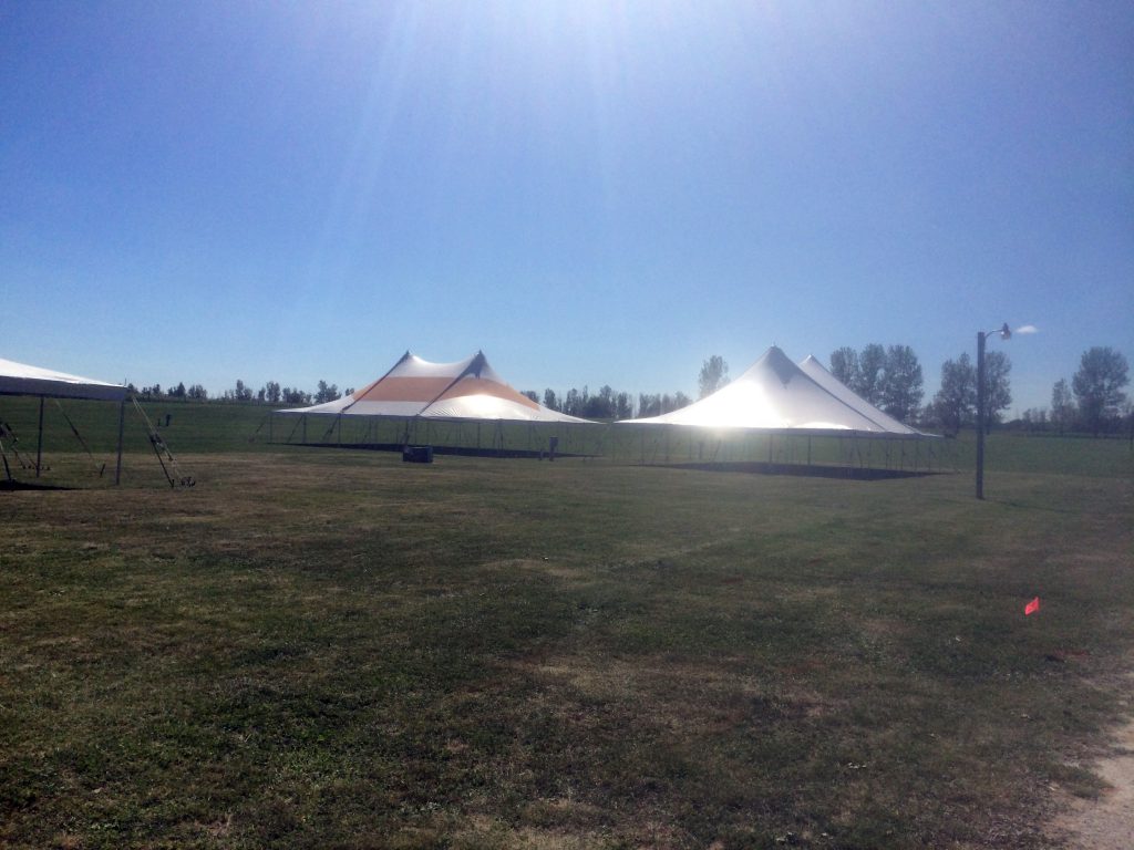 20' x 40' and 40' x 60' rope and pole tents in Amana Colonies