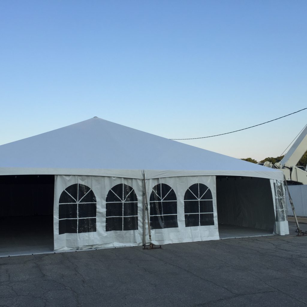 40' x 80' hybrid tent at corporate event in Waverly, Iowa