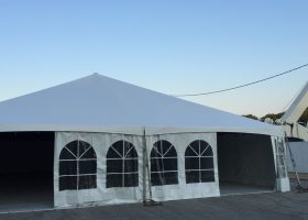 40′ x 80′ hybrid tent at corporate event in Waverly, Iowa