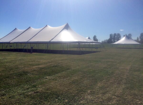 40' x 100', 20' x 40' and 40' x 60' rope and pole tents in Amana Colonies