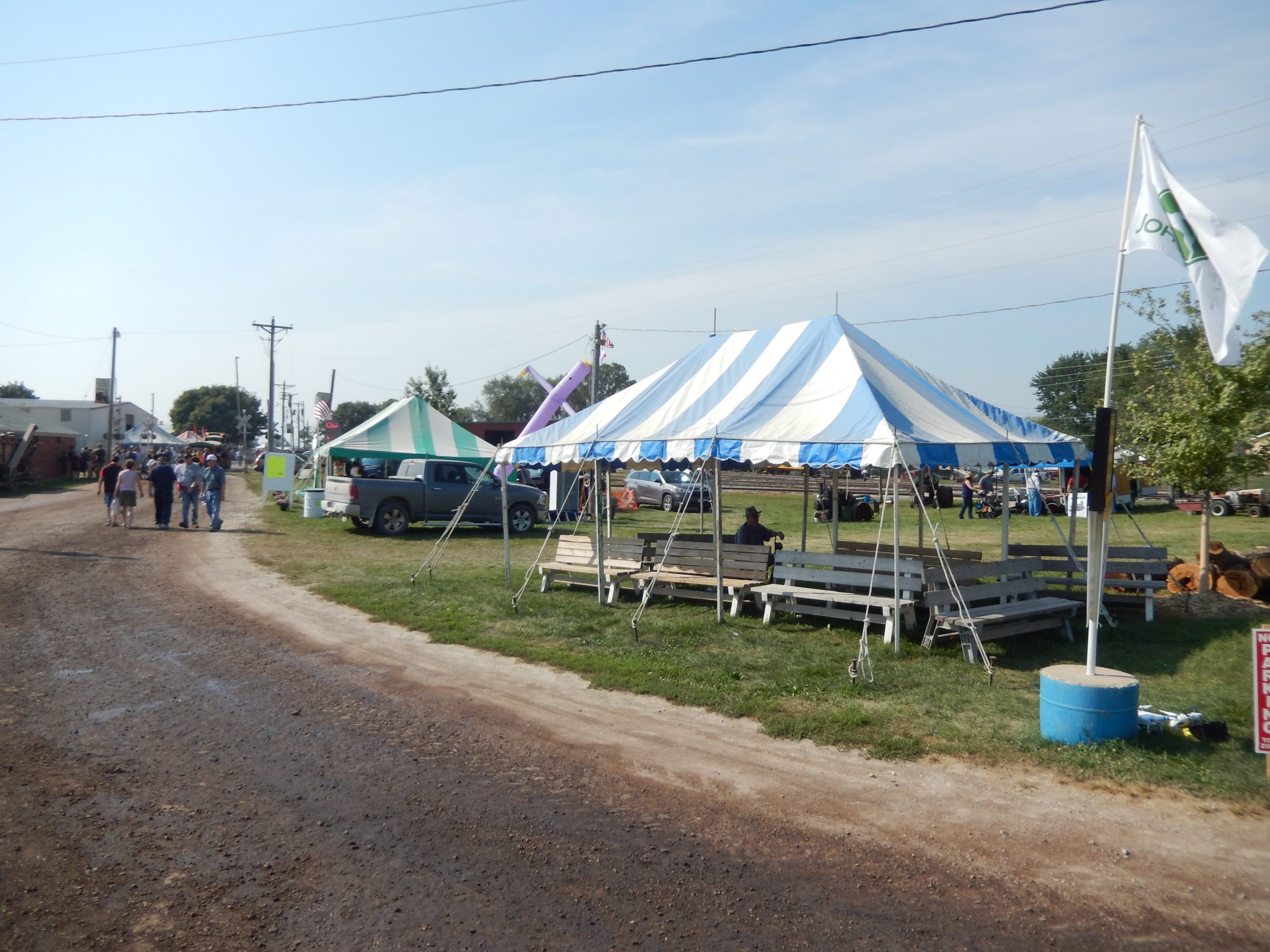 Multiple rope and pole tents used for shade and events