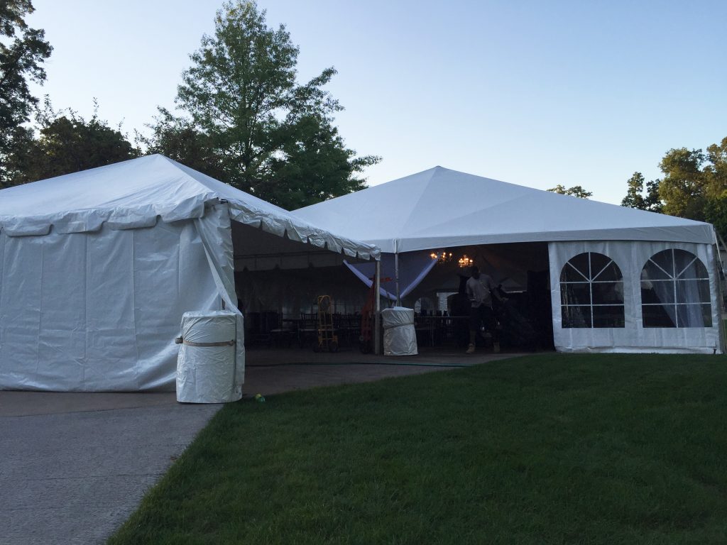 Outside frame and hybrid tents for wedding