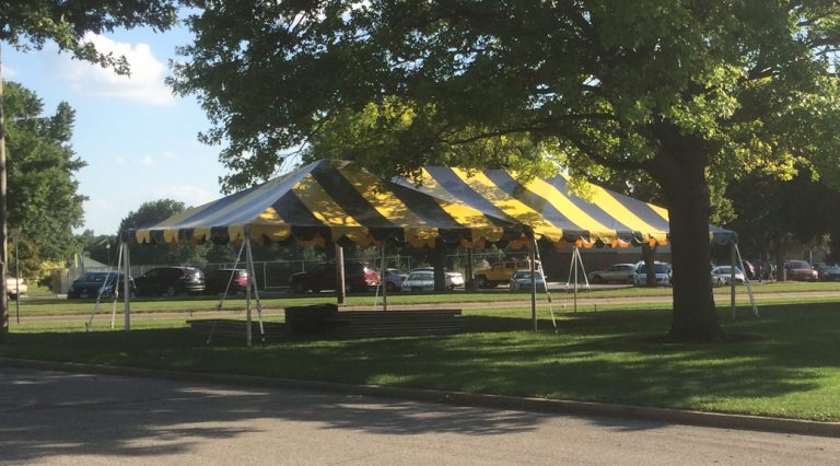 Tents for RAGBRAI in Coralville, Iowa