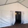 Under 30' x 50' clear span tent with interior gable wall