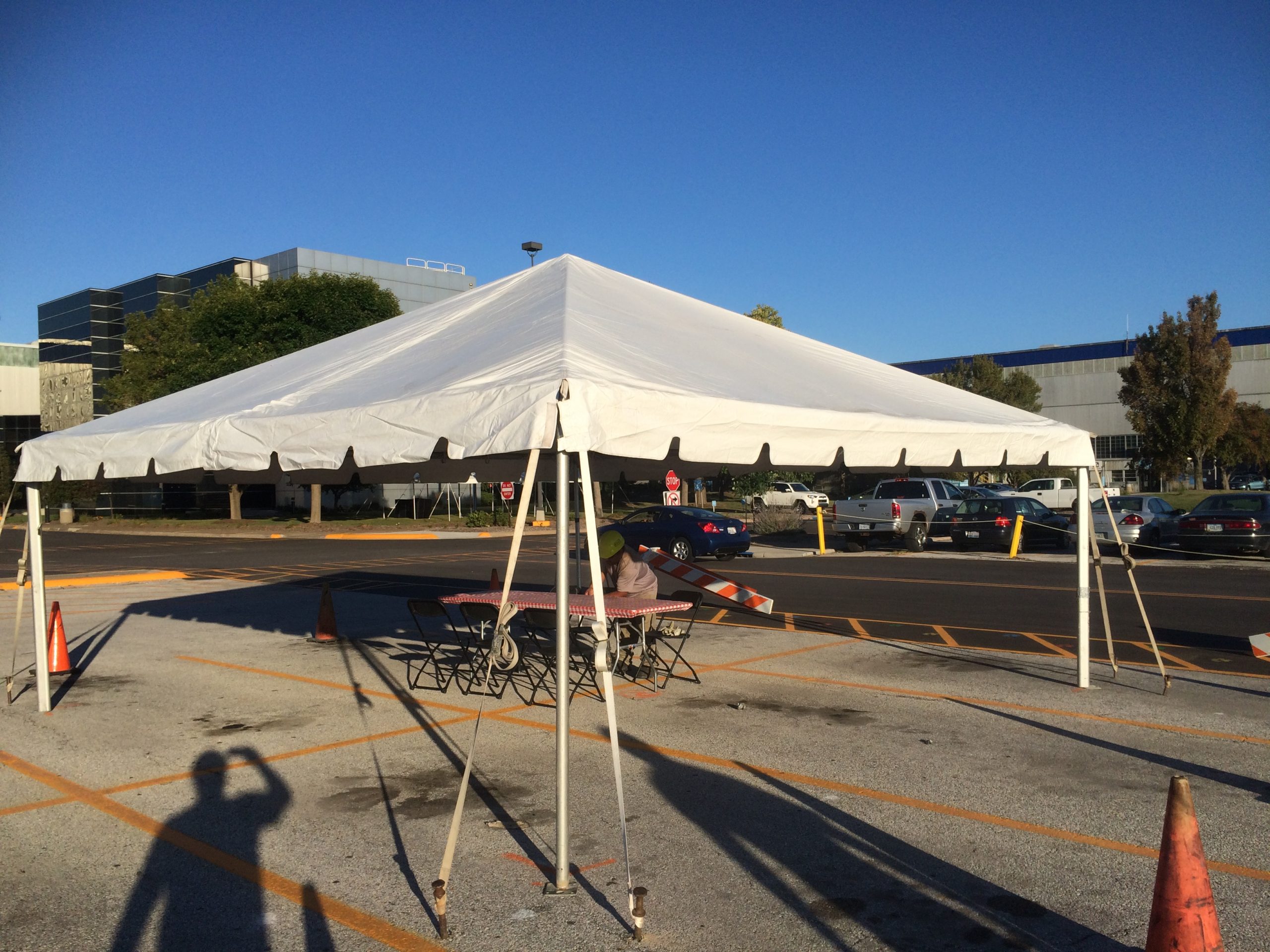 20′ x 20′ frame tent at Alcoa in Bettendorf, Iowa