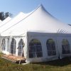 40' x 100' rope and pole wedding reception tent for 160 guests dance flooring and lighting