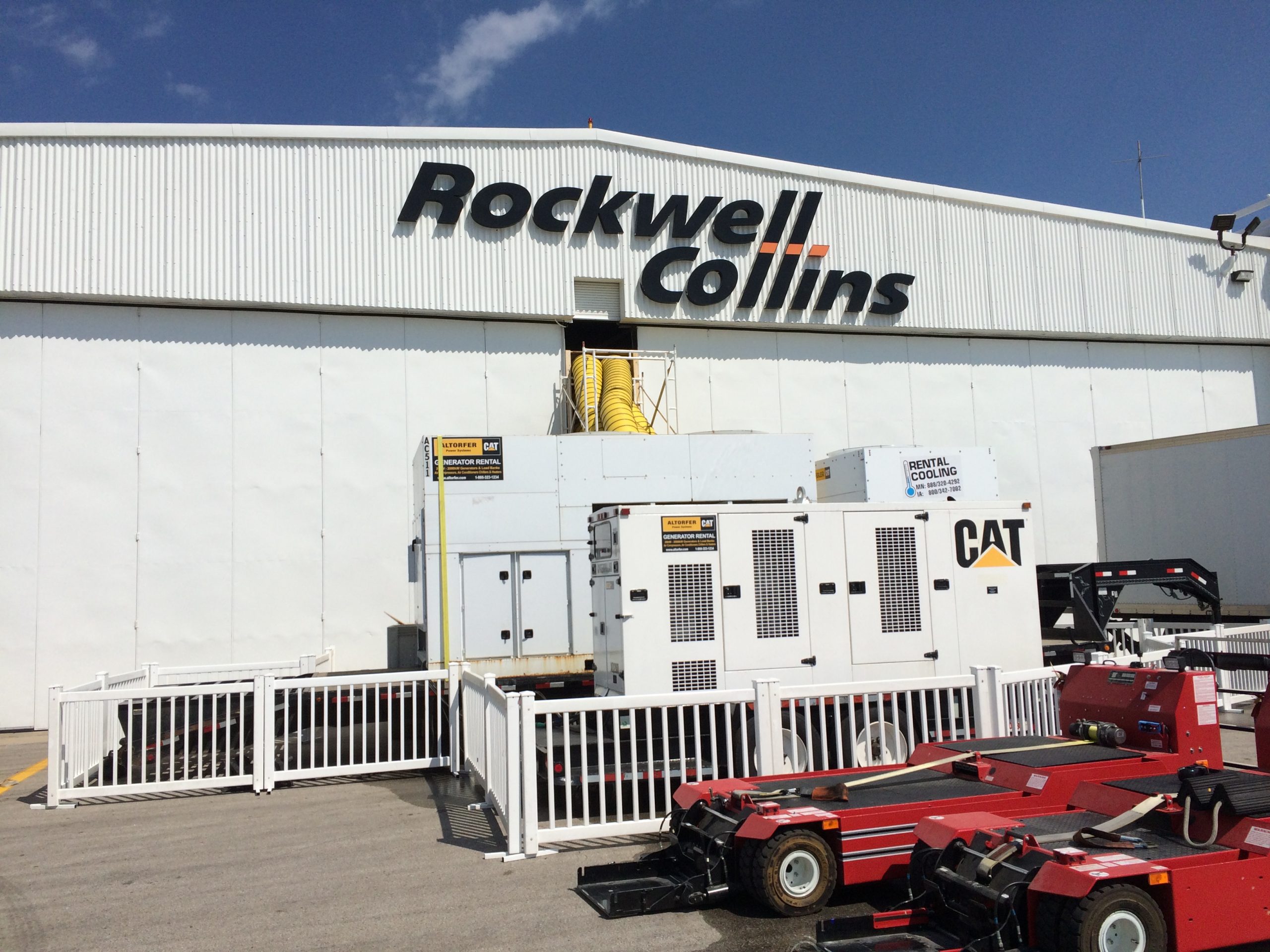 Air Conditioning of the Rockwell Collins airplane hangar at the Eastern Iowa Airport