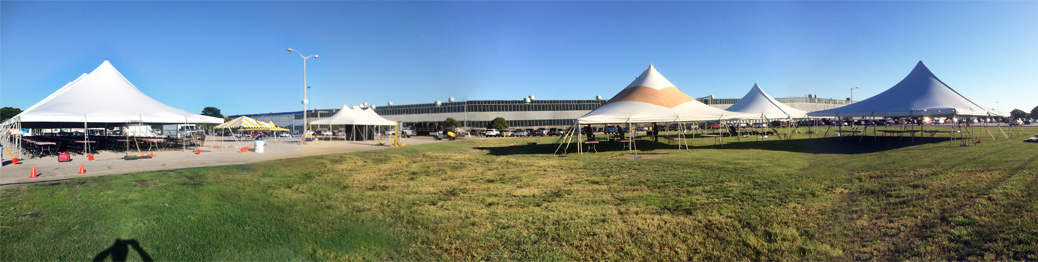 Outdoor tented event at Alcoa Morris and Company in Bettendorf Iowa Panorama small