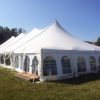 Outside of 40' x 100' rope and pole wedding tent