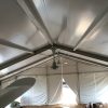 Peak of Losberger made clearspan tent with ceiling fans