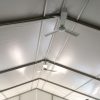 Peak of event tent with ceiling fans installed