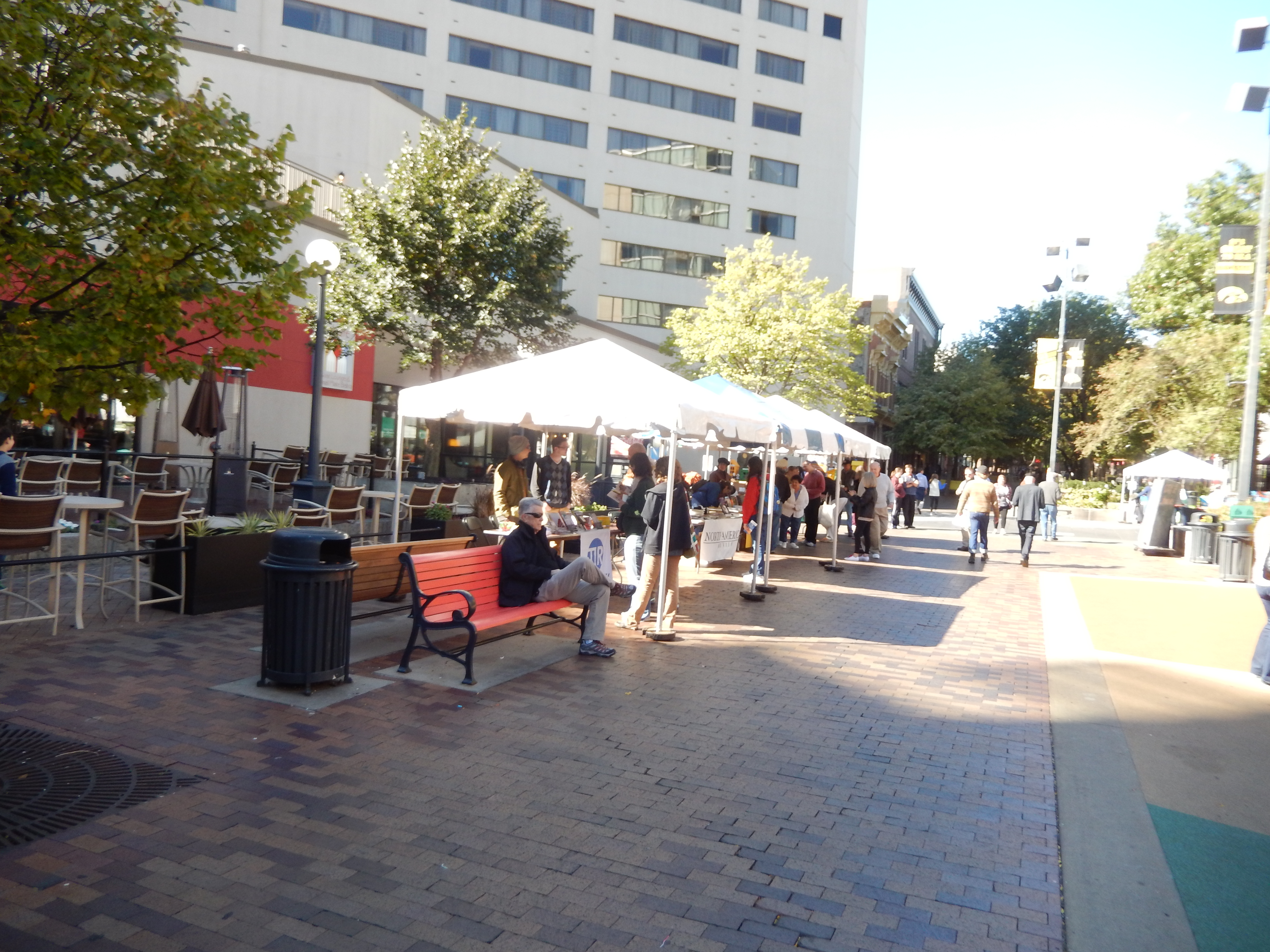 Ped Mall (Pedestrian Mall) Iowa City, IA event setup by Big Ten Rentals