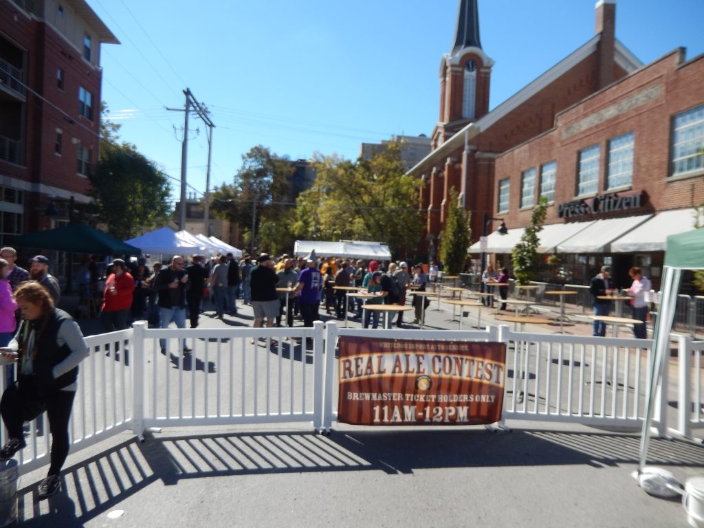 Real Ale Contest a the 2015 Northside Oktoberfest in Downtown District of Iowa City