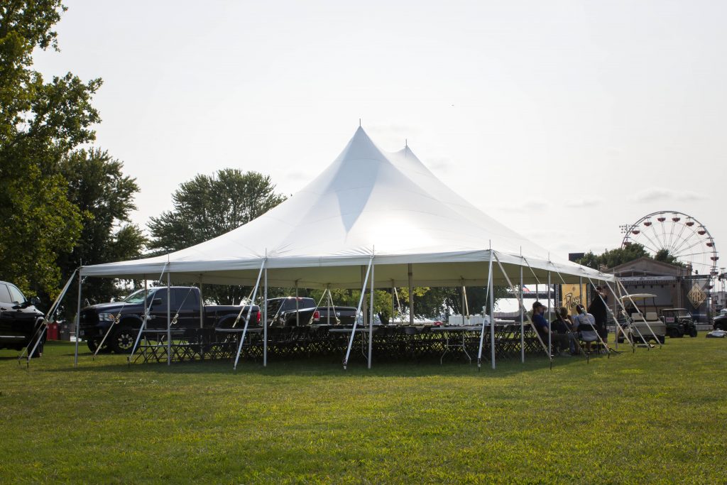 Rope and Pole tent at the 2015 River Roots Quad Cities Music and Rib Fest