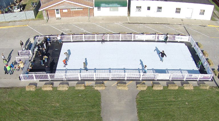 Christmas in Kalona with a Synthetic Ice Skating Rink