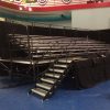 Elevated 7-row x 32' long granite bleacher seats 168 with no aisle political event