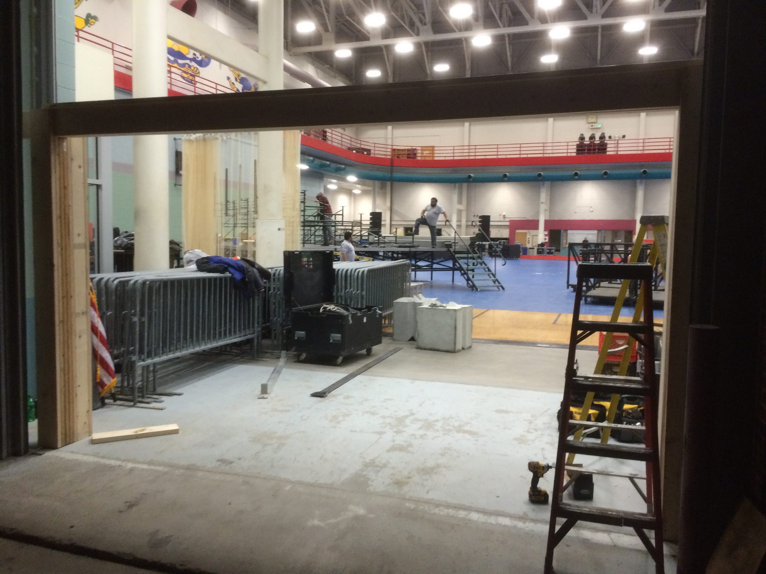 Frame for Temporary double glass door fire exits to increase event hall capacity