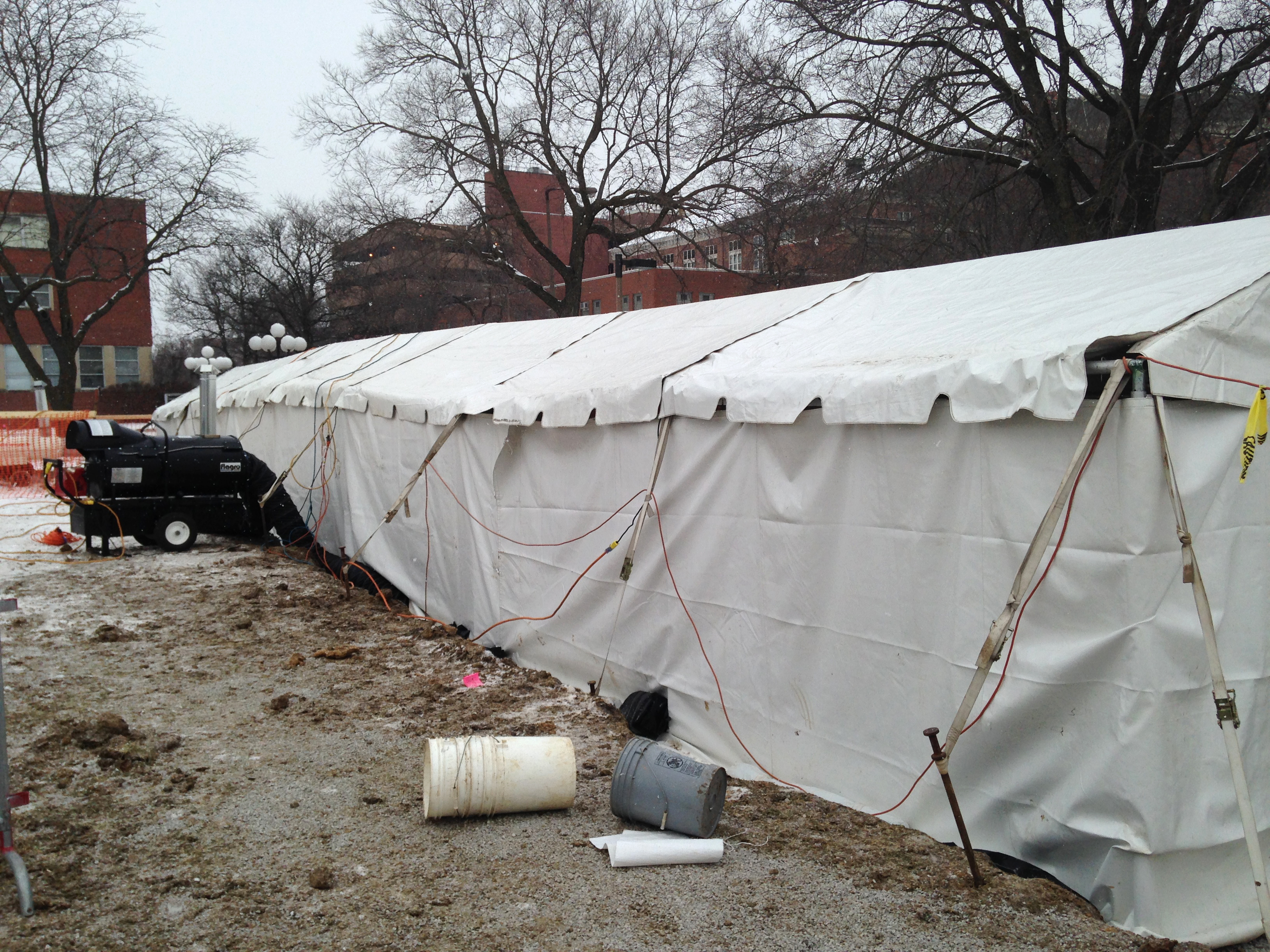 Heated tent for archeological dig in IowaHeated tent for archeological dig in Iowa