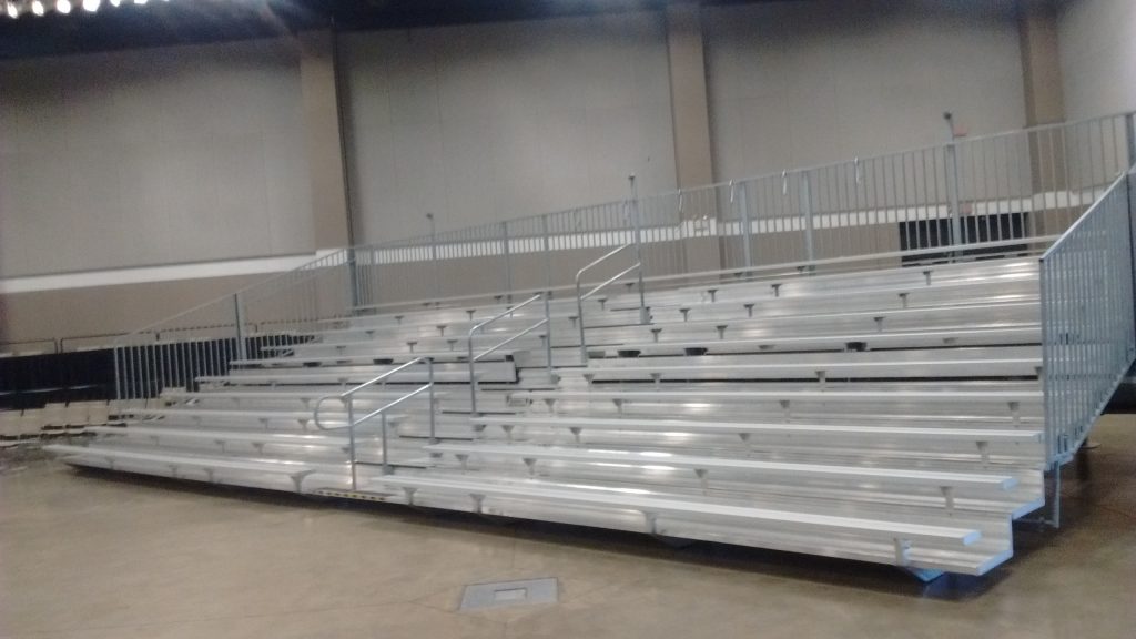 Bleachers at St. Ambrose University for the Competitive Cheer and Dance National Invitational