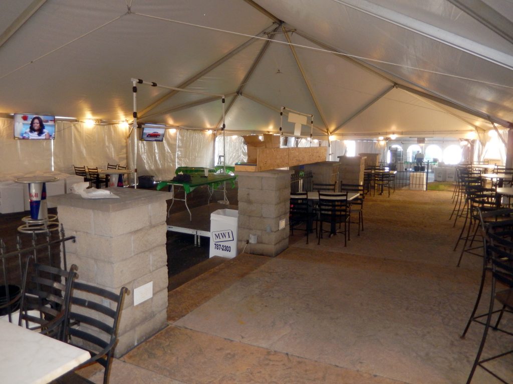 Inside the side tents at Kelly's Irish Pub & Eatery in Davenport, IA