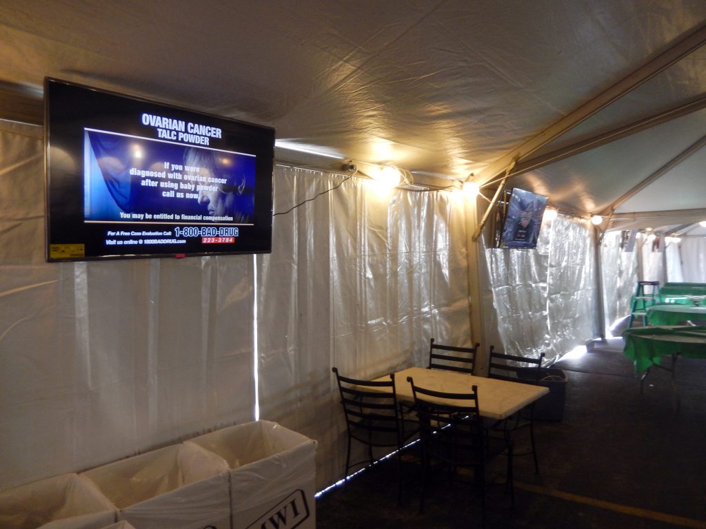 Inside the tents at Kelly's Irish Pub & Eatery in Davenport, IA
