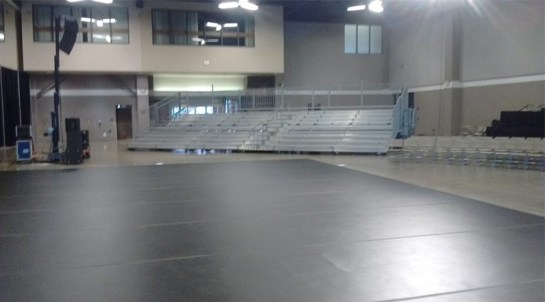 Bleachers delivery for the 2016 Competitive Cheer & Dance National Invitational