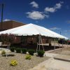 30' x 45' Frame tent set up at Two Rivers Bank & Trust grand opening in Coralville, Iowa
