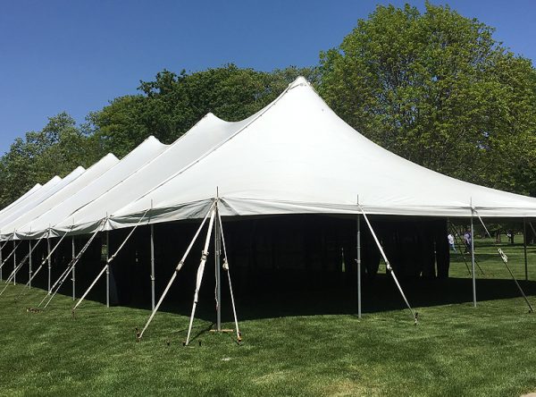 40' x 160' Rope and Pole tent for commencement ceremony